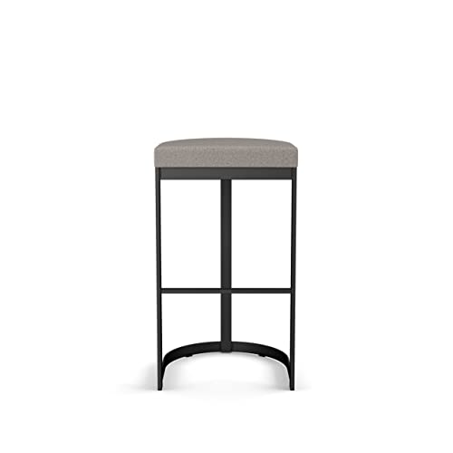 Grey and Beige Polyurethane Counter Stool with Black Metal X911116