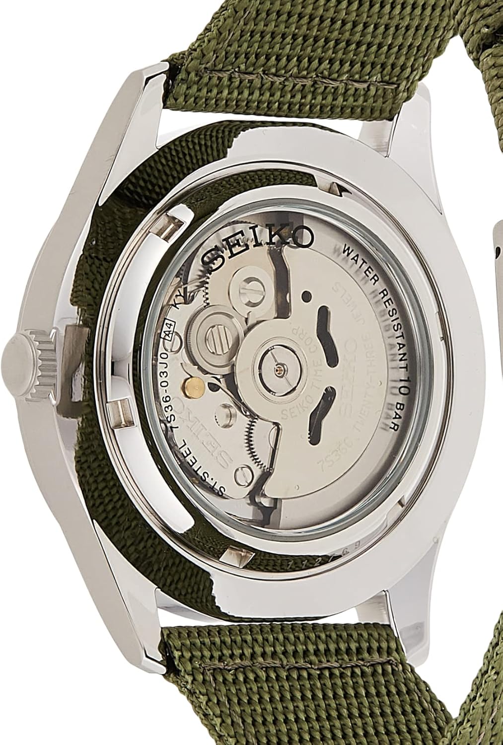 Green 42 mm Automatic Analogue Watch with Fabric Strap Q2353
