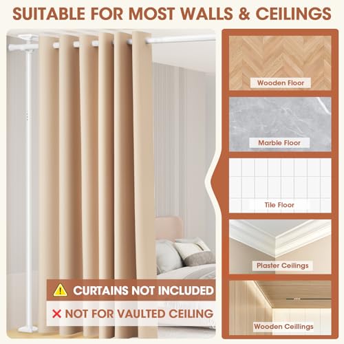 Black Heavy Duty Adjustable Freestanding Tension Curtain Room Divider E993726