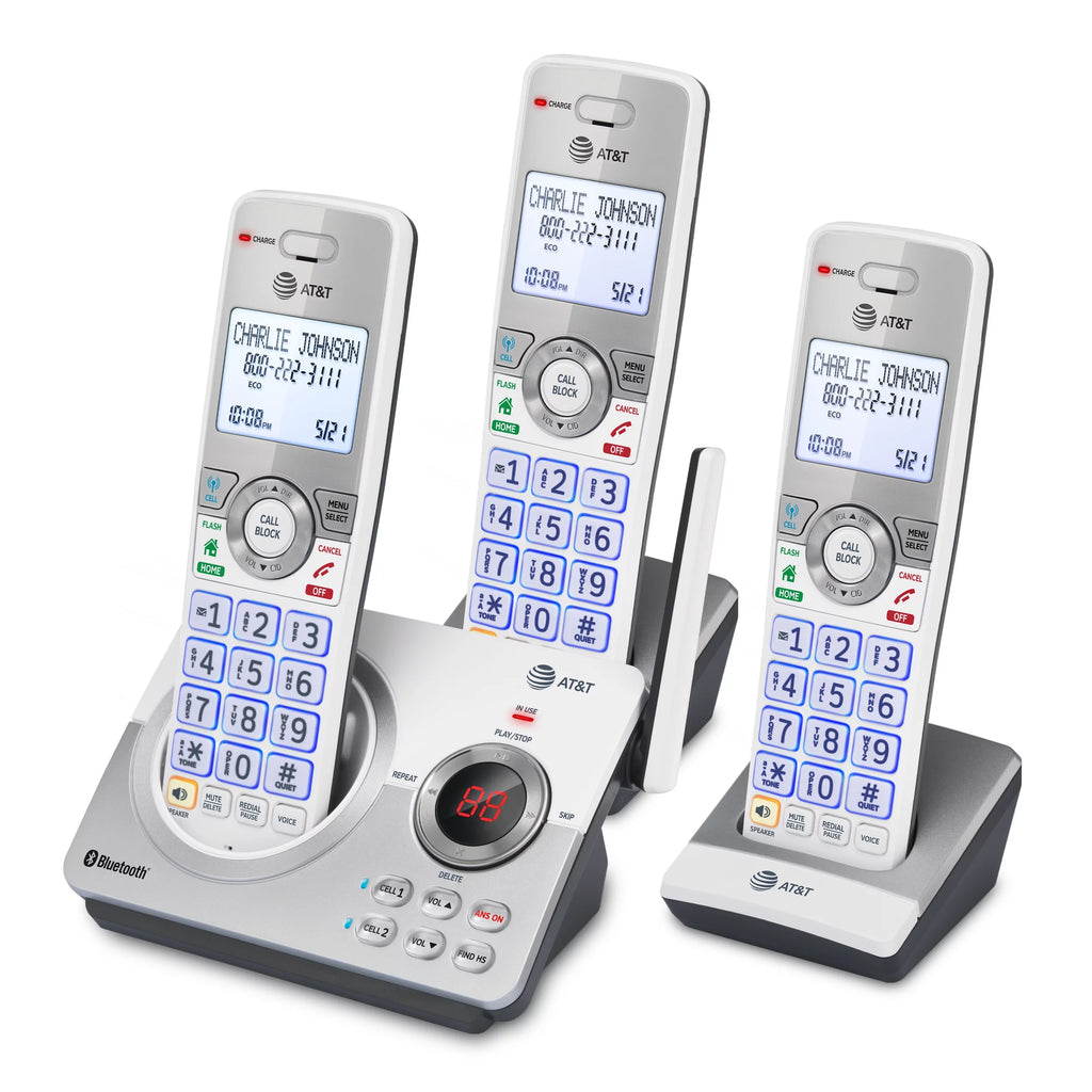 3 Handset Expandable Cordless Phone (White/Silver) U69369