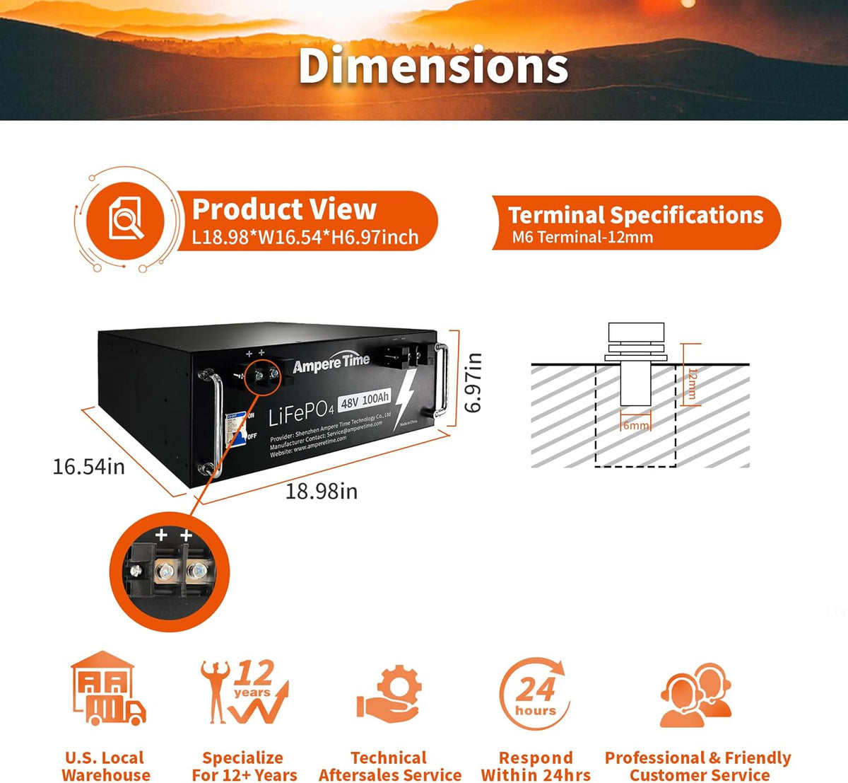 12V 300Ah Lithium LiFePO4 Battery with 200A BMS Y3873