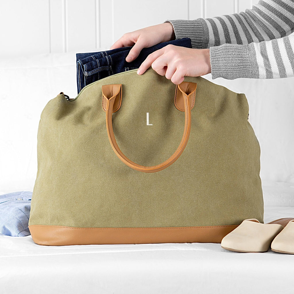 Green Washed Canvas Weekender P679