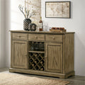 Light Brown Wood Server with Wine Rack K88777