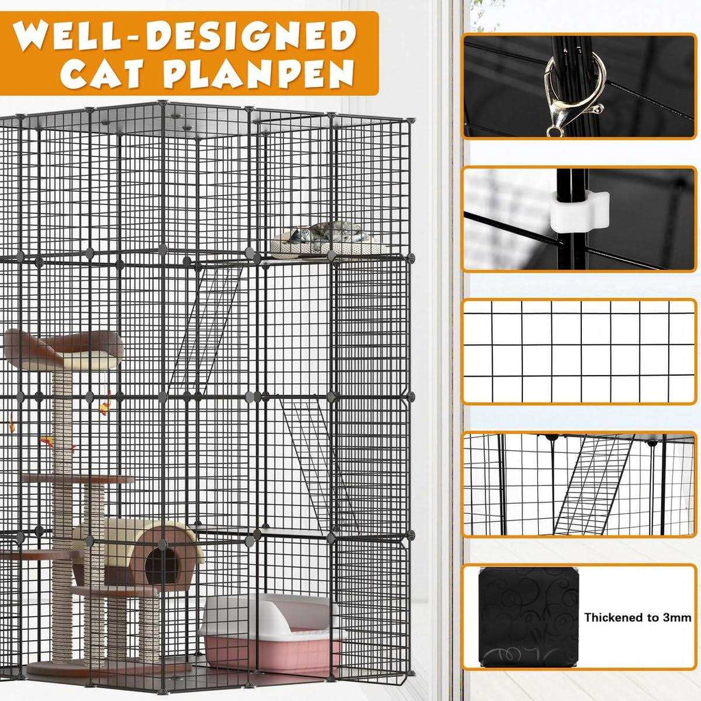 DIY 4-Door Large Cat Cage Playpen S57680