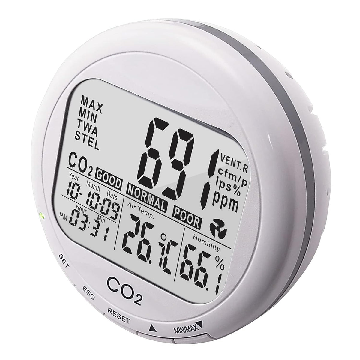 CO2 Carbon Dioxide Monitor with Relay Function NDIR Sensing Probe T203820
