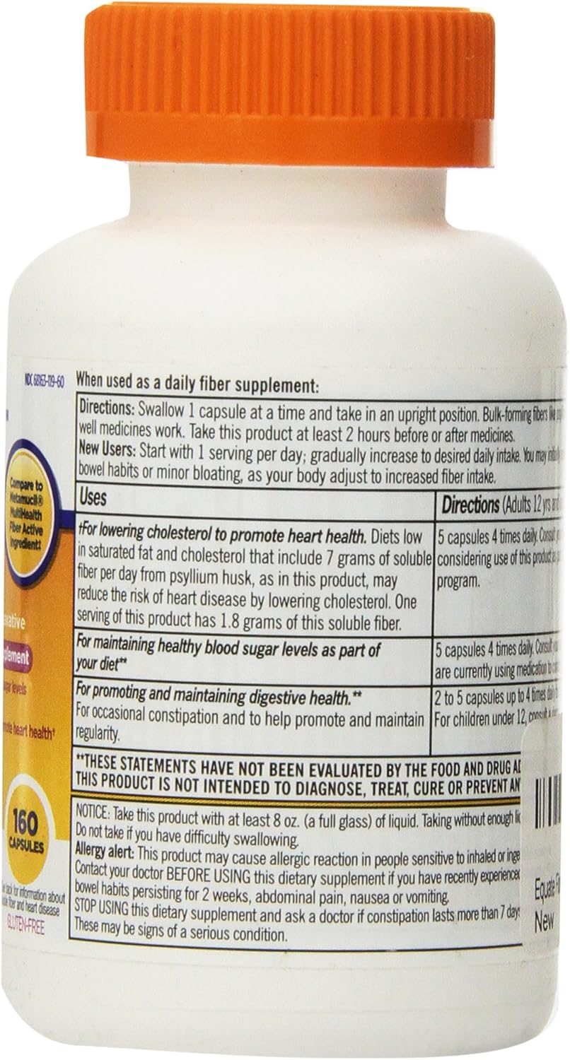 Fiber Supplement Capsules, 160-Count Bottle U869