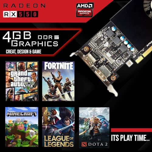 G3 Gaming Desktop PC Intel Core i7 6th Gen AMD RX 550 Graphics 32GB RAM 1TB SSD 24 Inch Dual Monitor RGB Keyboard Mouse Speaker Webcam Win 10 Pro M370526
