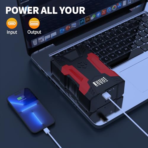 3000A 12V 37000mWh Car Jump Starter with Jumper Cables H846995