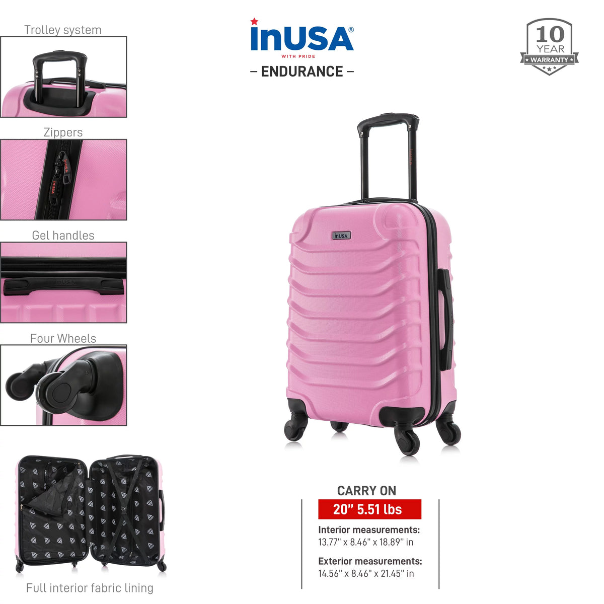 20" Hardside Lightweight Luggage with Spinner Wheels U63279