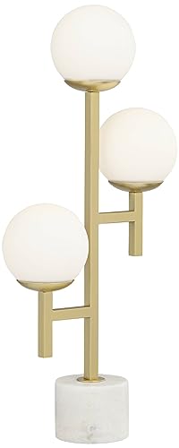 30" Tall Gold Marble Metal 3-Light Table Lamp E252493