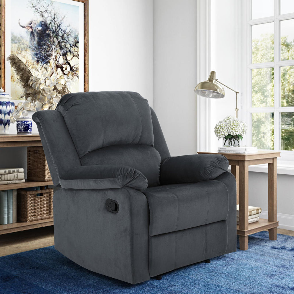Dark Brown Faux Leather Recliner W42807