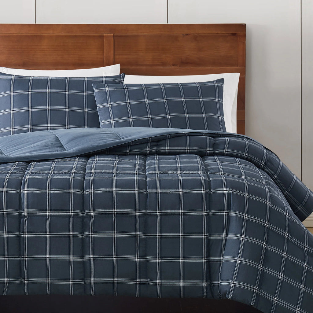 Grey 4-Piece Garment Washed Comforter Set S2181