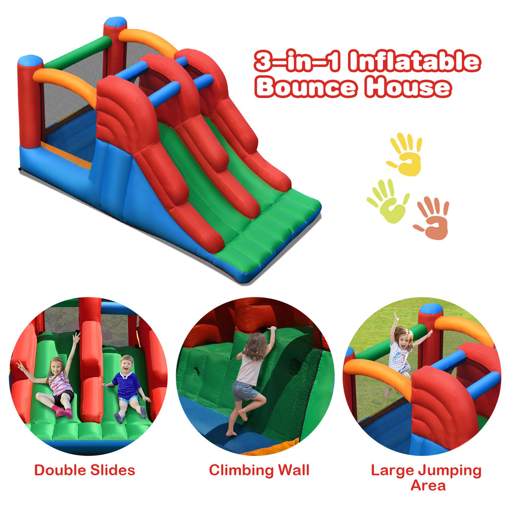 Inflatable Double Slide Bounce House with Blower G82393