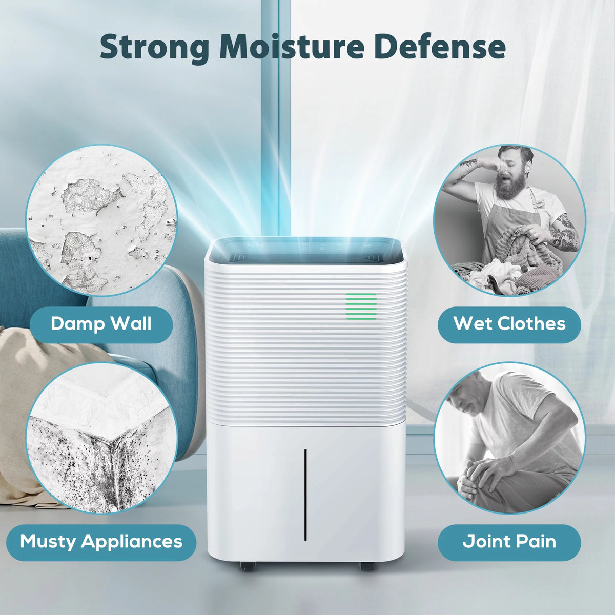 45 Pints Dehumidifier with Drain Hose F413