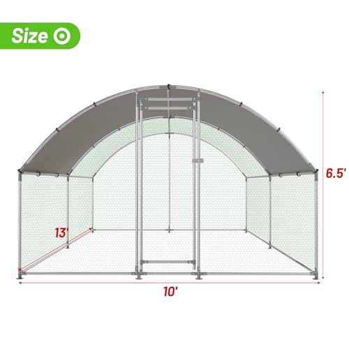Large Metal Walk-in Chicken Coop with Anti-UV Cover Y915124