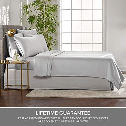 King White Bamboo Viscose Bed Sheet Set W15899