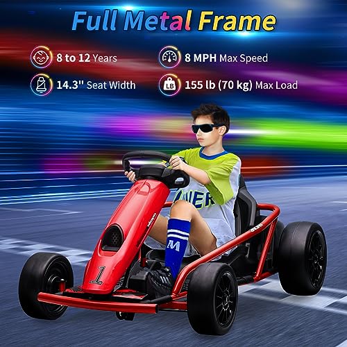 24V Go Kart for Kids with Music and Horn, Red U957