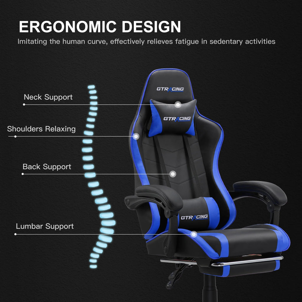 White Gaming Chair with Footrest K450278