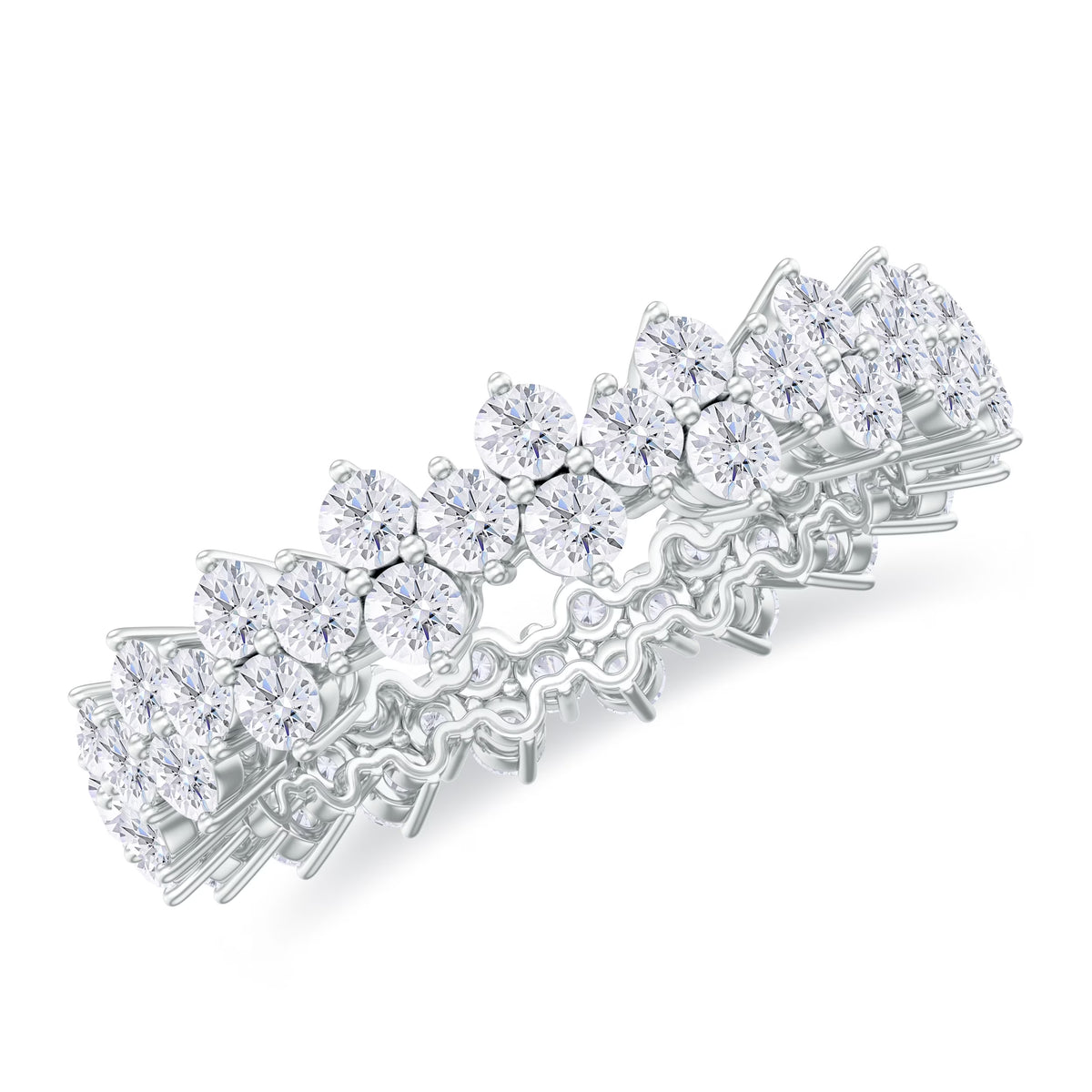 1.75 CT Moissanite Floral Band Ring, 925 Sterling Silver, US 4.00 Y82883