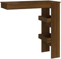 Black Engineered Wood Wall Table with Compartments E368