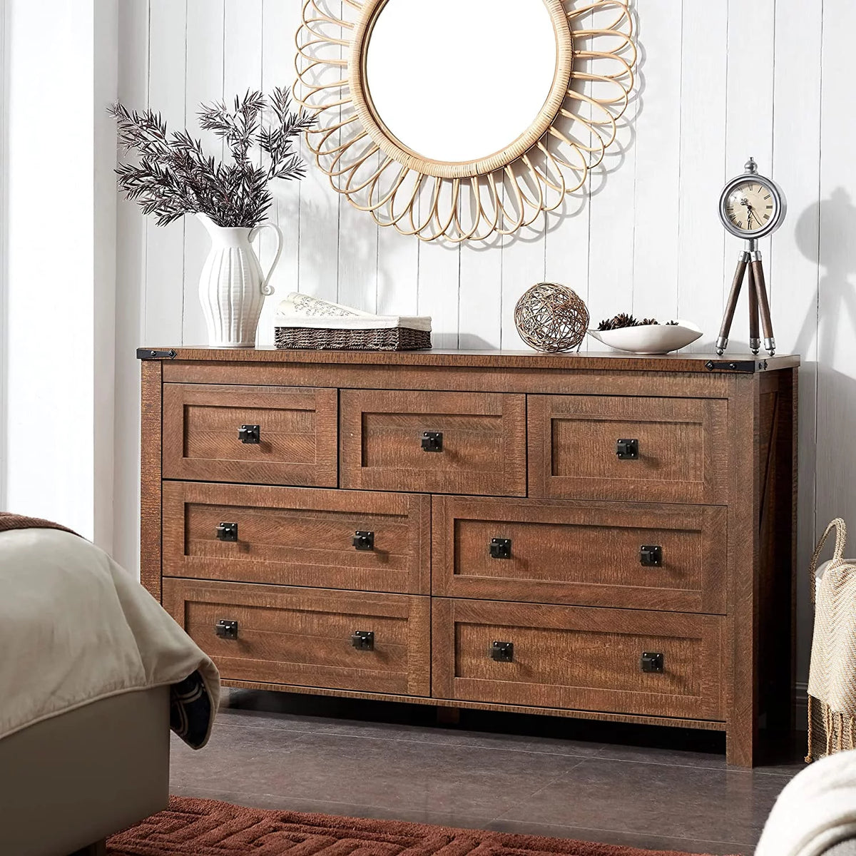 Wood 7 Drawers Dresser Storage Cabinet M75397