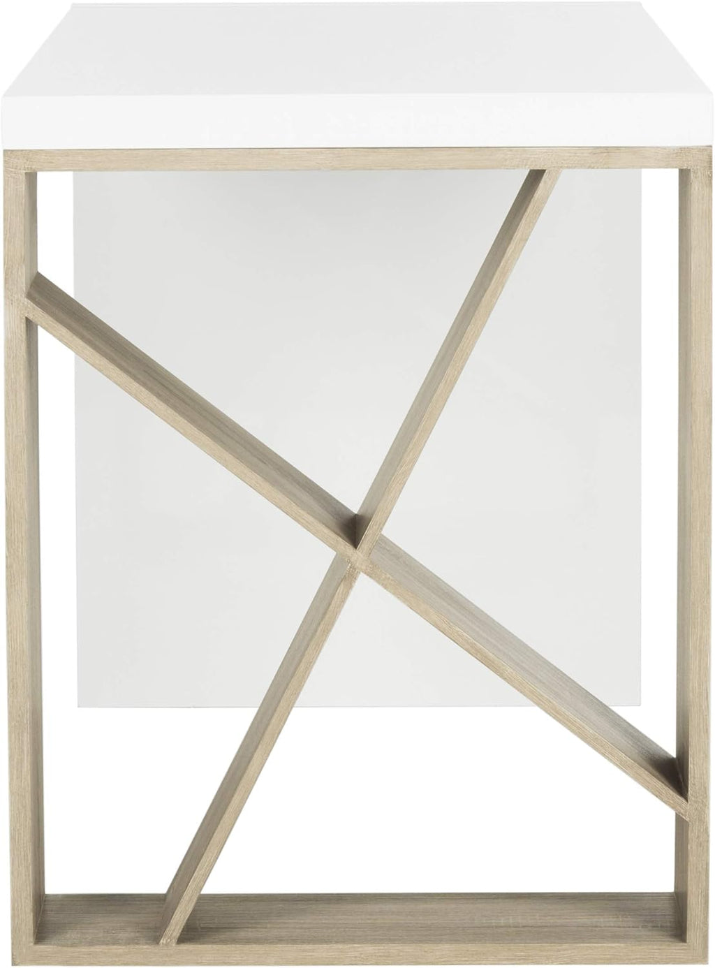 White Lacquer and Oak Desk G385