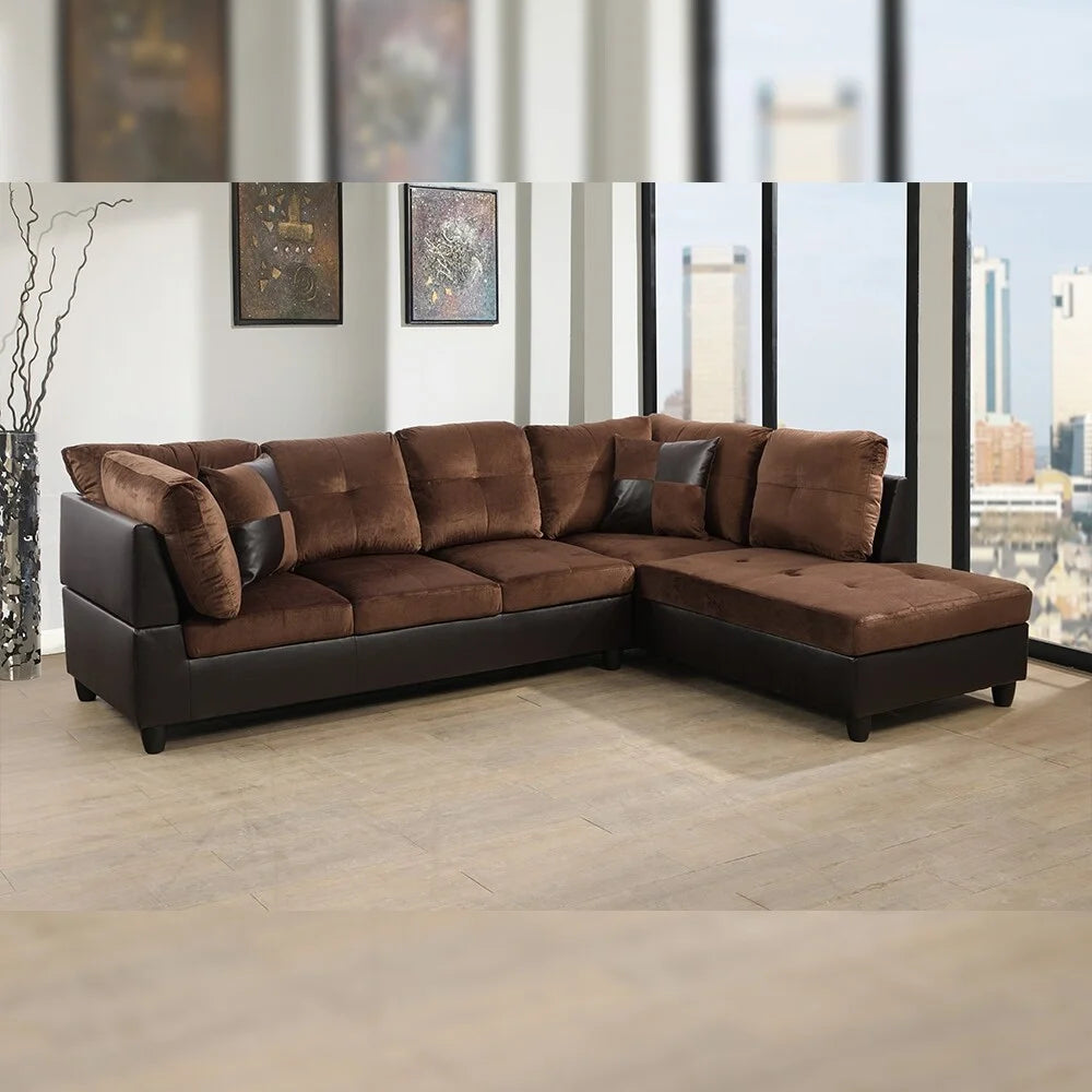 Brown Left Chaise Sectional N348615