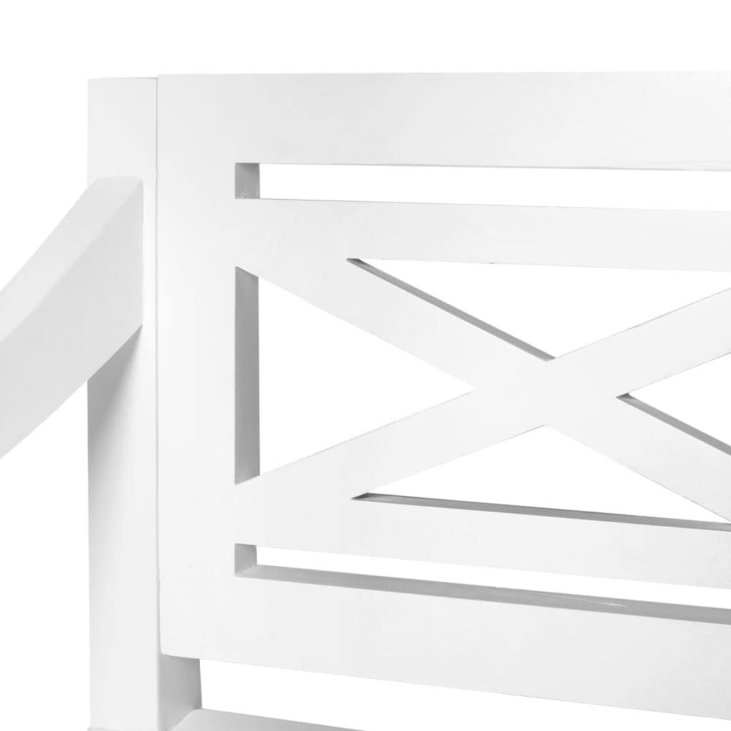 Solid Mahogany Wood White Bench W3129