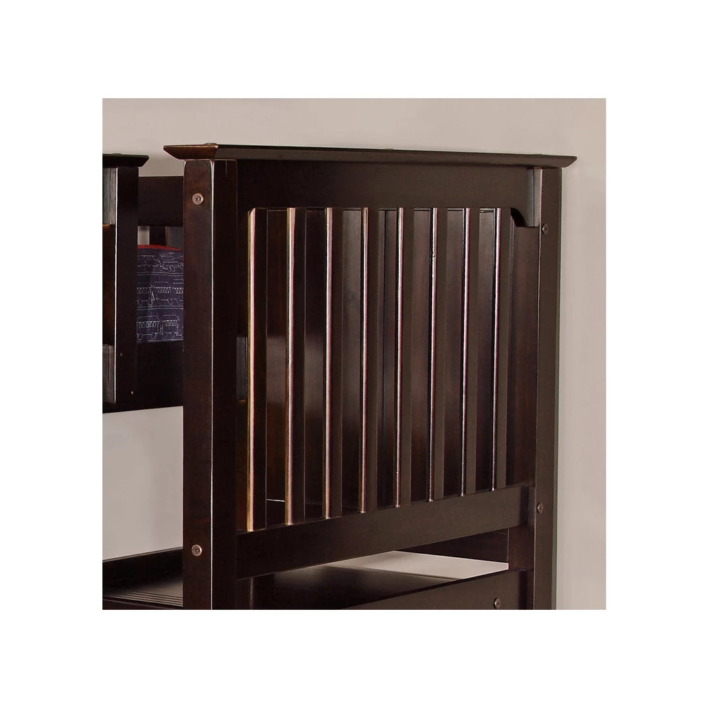 Solid Pine Bunk Bed in Dark Espresso Y17303
