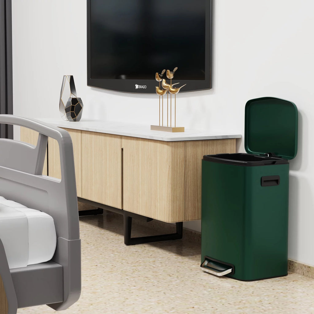 13 Gallon 50L Stainless Steel Trash Can with Lid Q325