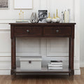 Espresso Two Drawer Console Table with Bottom Shelf E9632