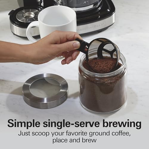 2-Way 12 Cup Programmable Drip Coffee Maker & Single Serve Machine, Glass Carafe, Black W52475
