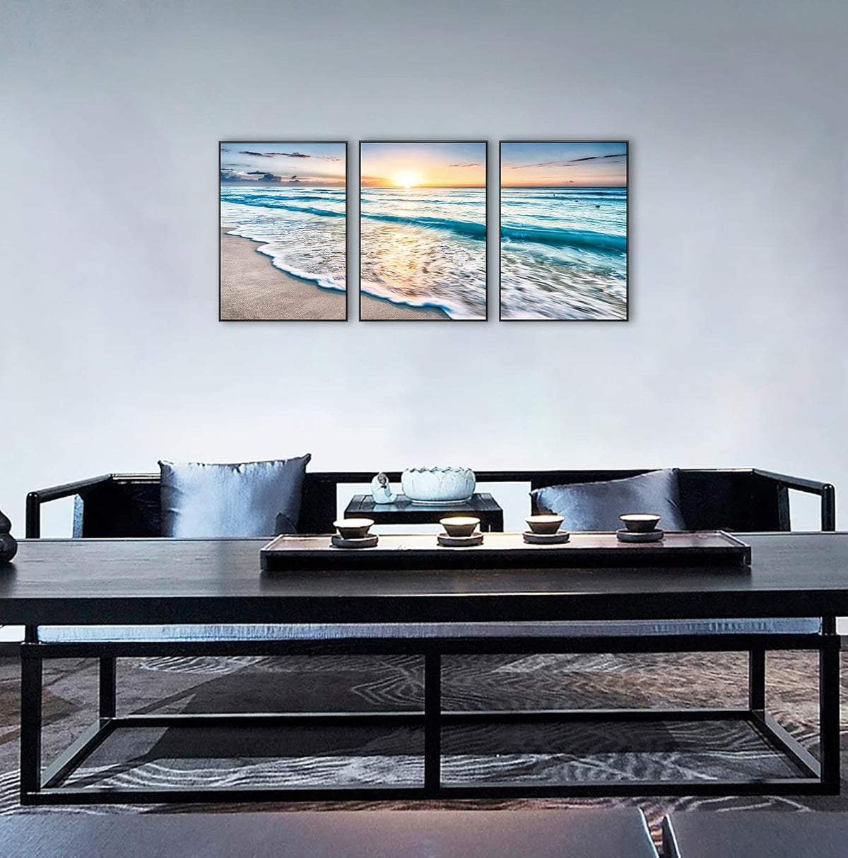 3 Pcs Framed 12x16 Beach Canvas Wall Art K5746