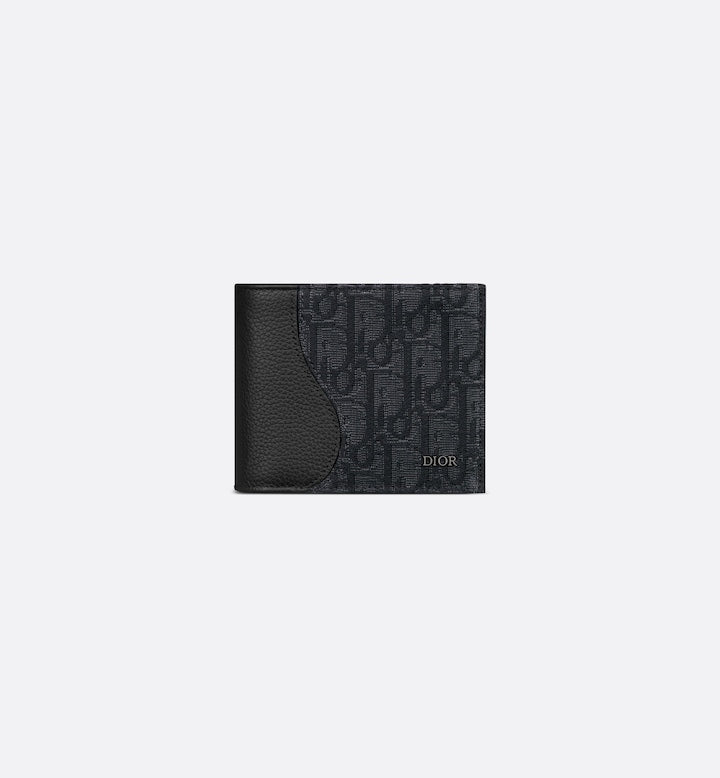 Black Grained Calfskin Bifold Wallet O199