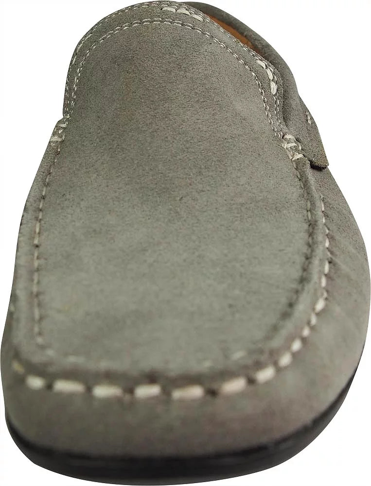 Leather Slip on Loafers Grey U7296