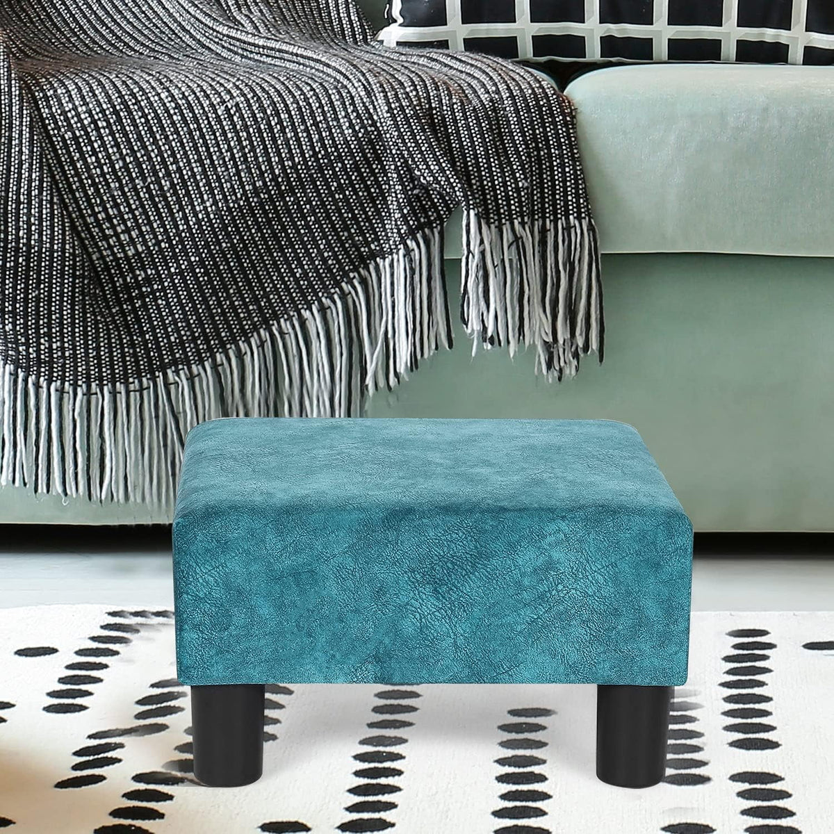 Blue Square Ottoman Footstool R789387