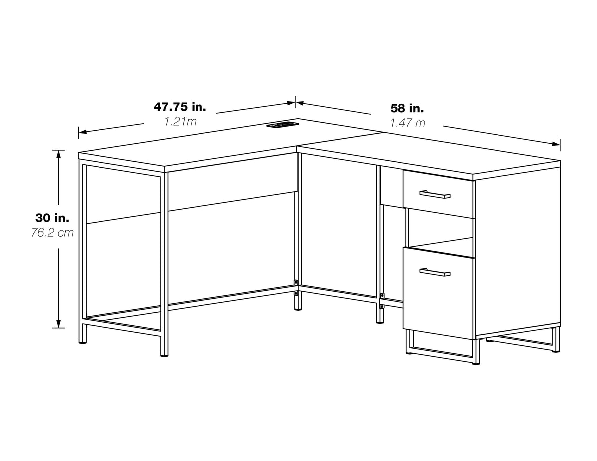 L-Shape Desk with Power and Storage G633