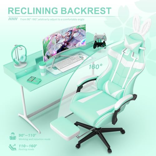 Gaming Chair with Footrest and Lumbar Support L493