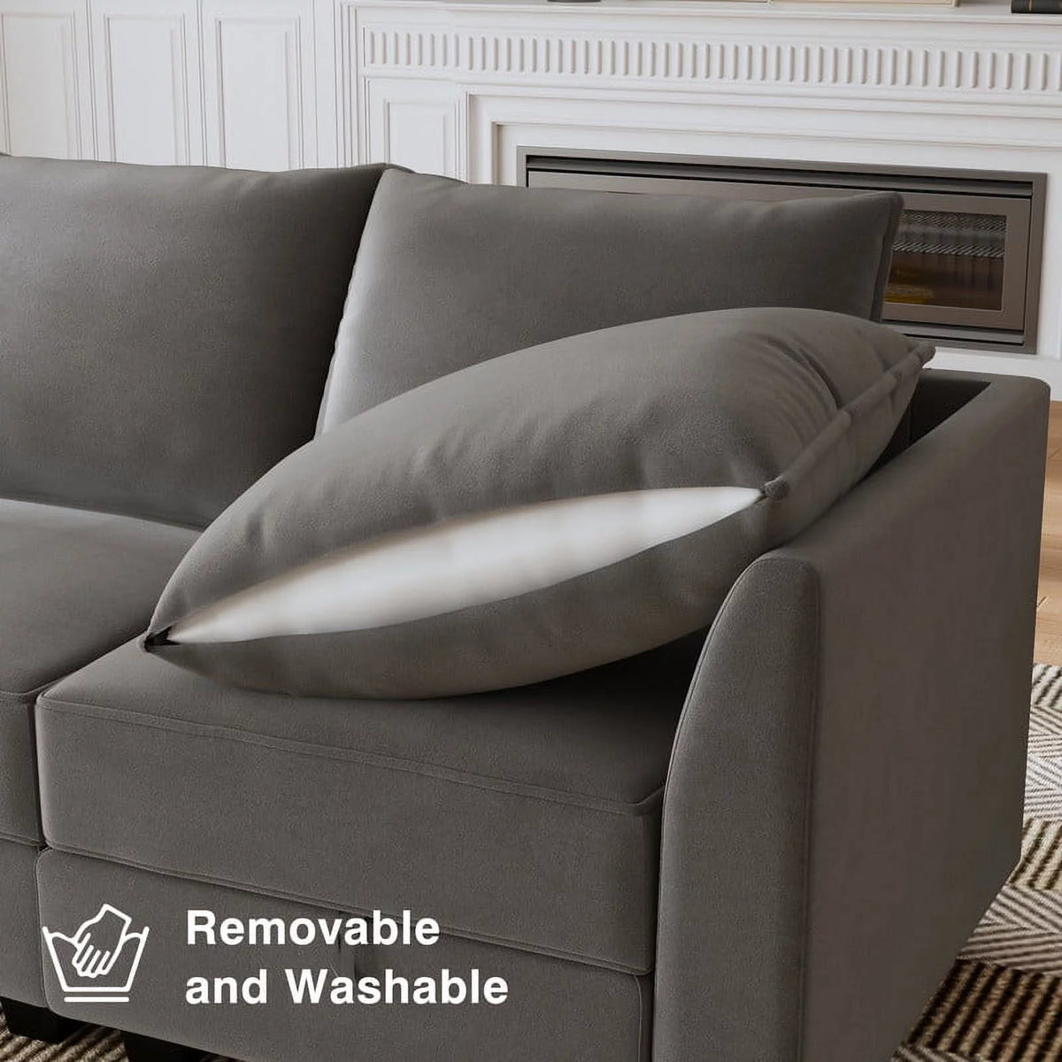 Pearl Grey Convertible Sleeper Sofa with Storage G71966