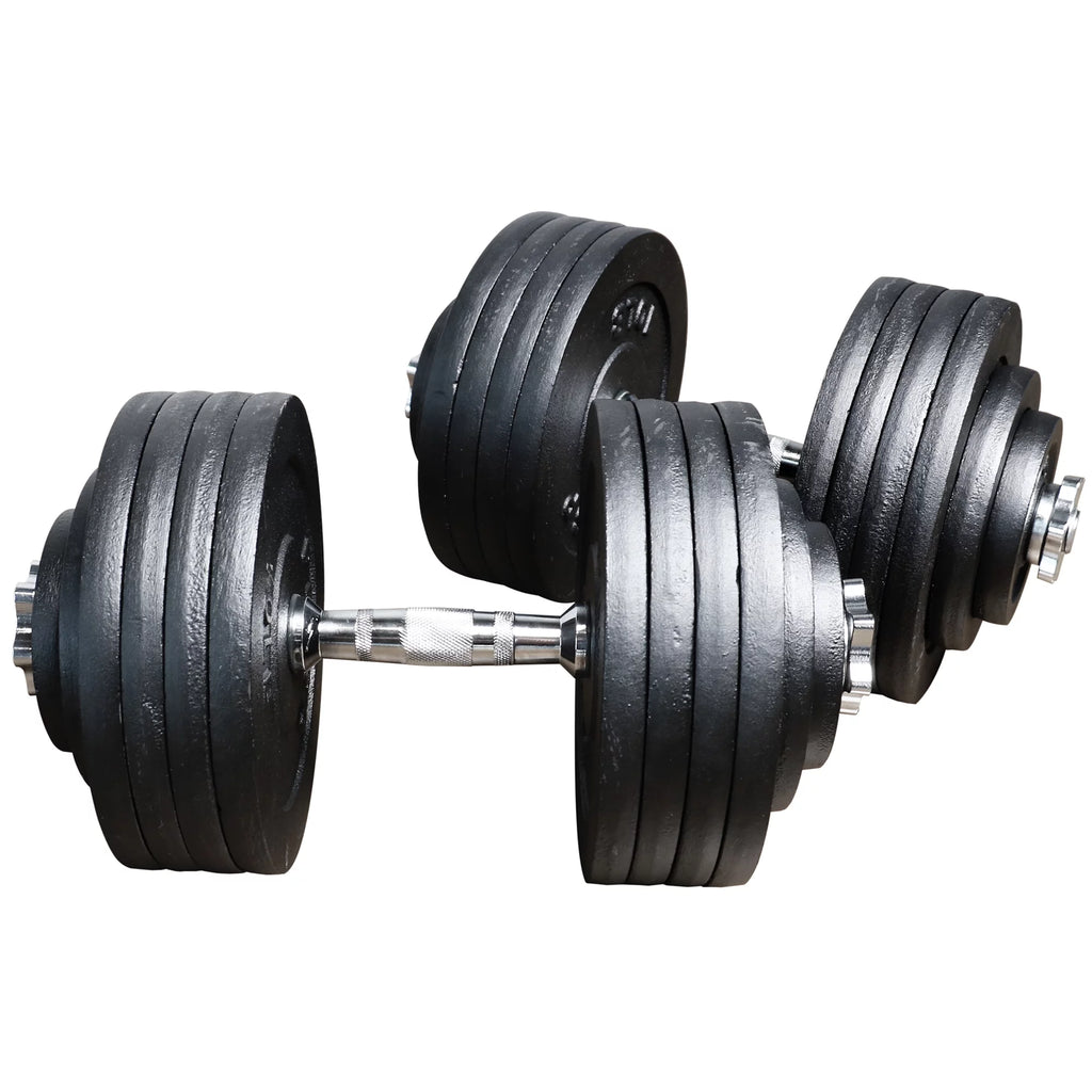 Adjustable Weight Dumbbells Set with Cast Iron Plates Z20786