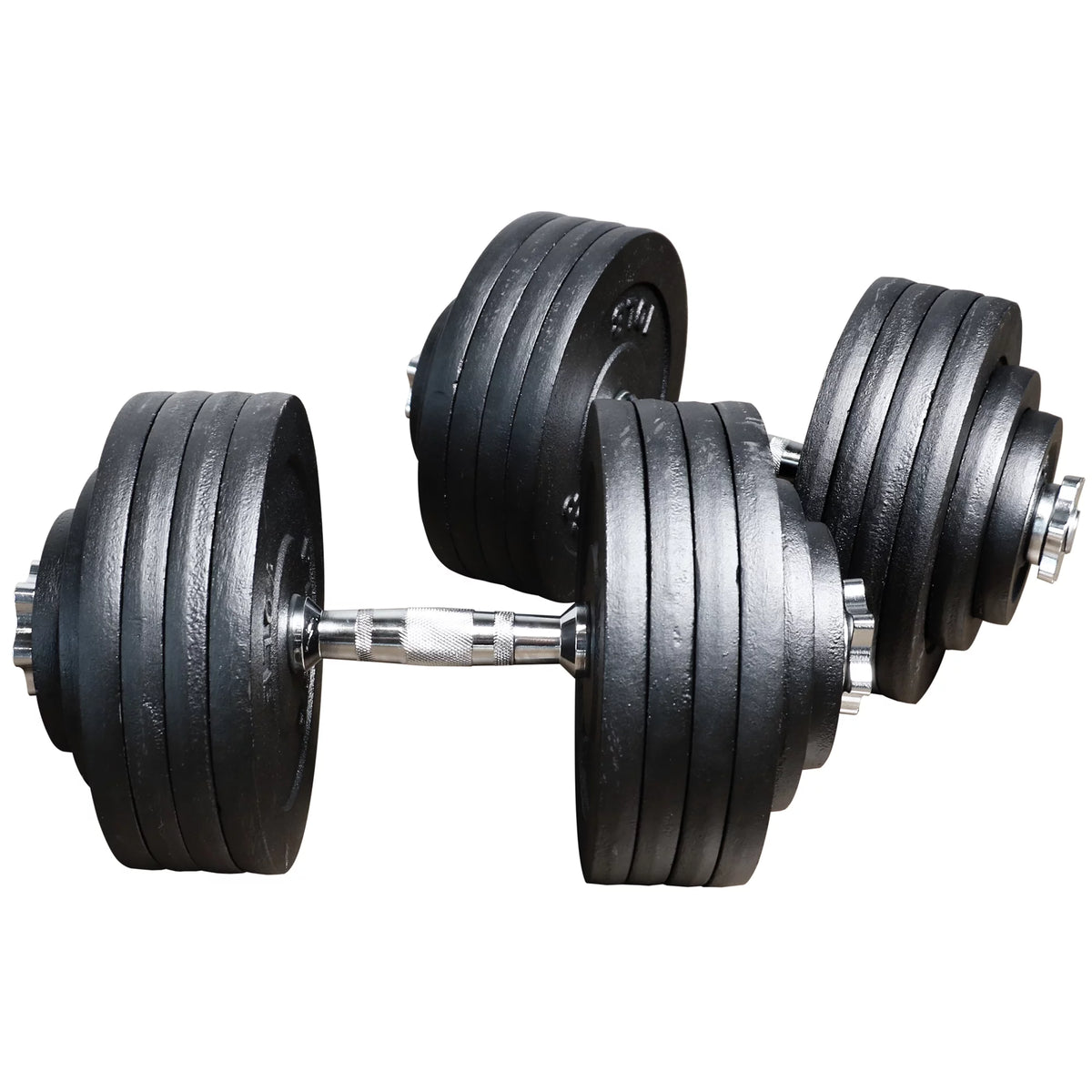 Adjustable Weight Dumbbells Set with Cast Iron Plates Z20786