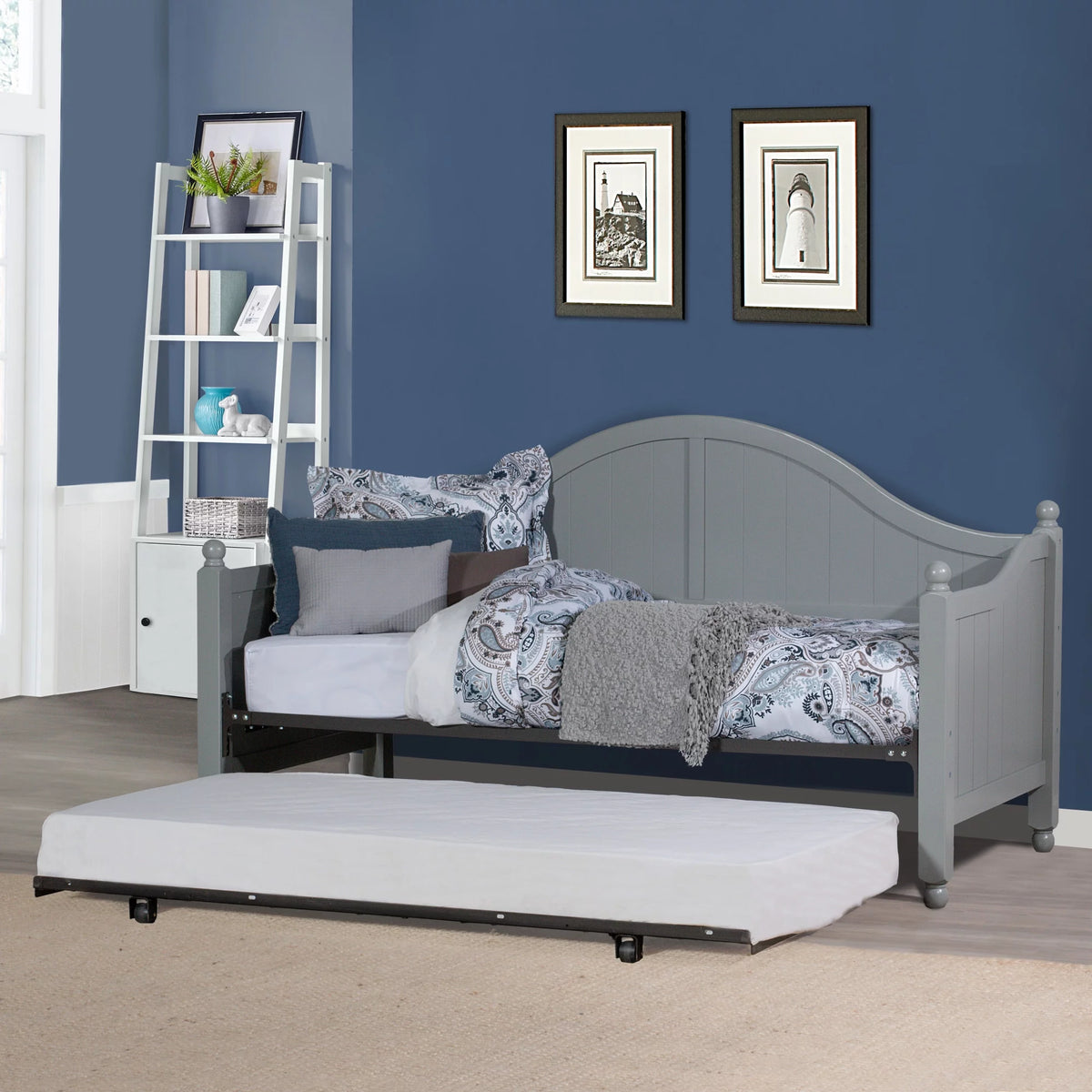 Gray Wood Daybed with Trundle U421