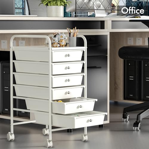 6 Drawer Plastic Rolling Storage Cart I437