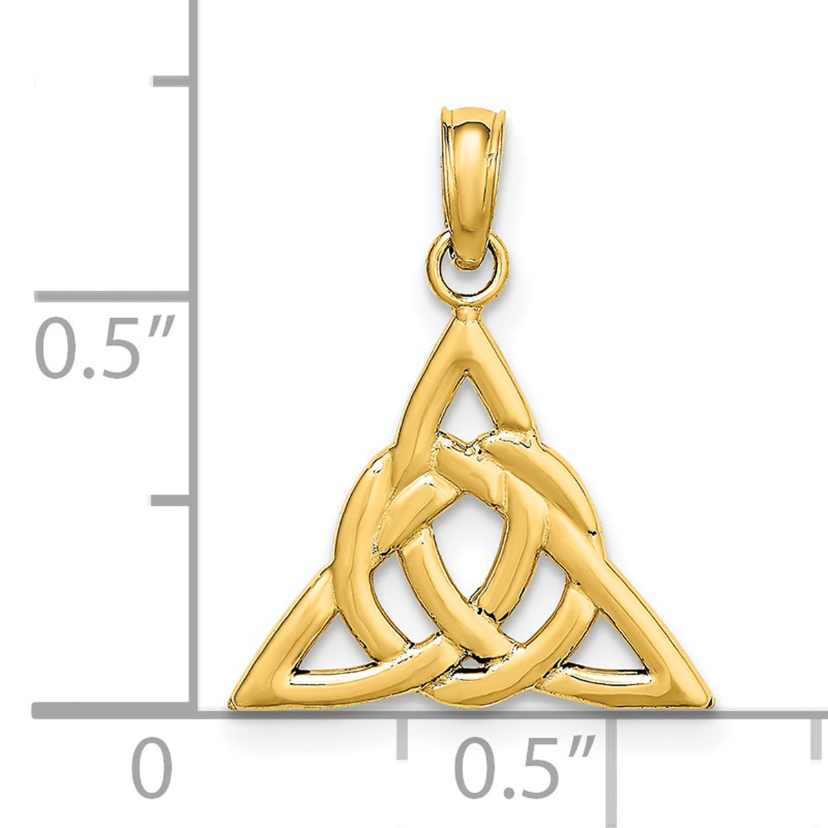 14K Yellow Gold Celtic Trinity Knot Pendant Charm with Rope Chain Necklace 18'' Q48937