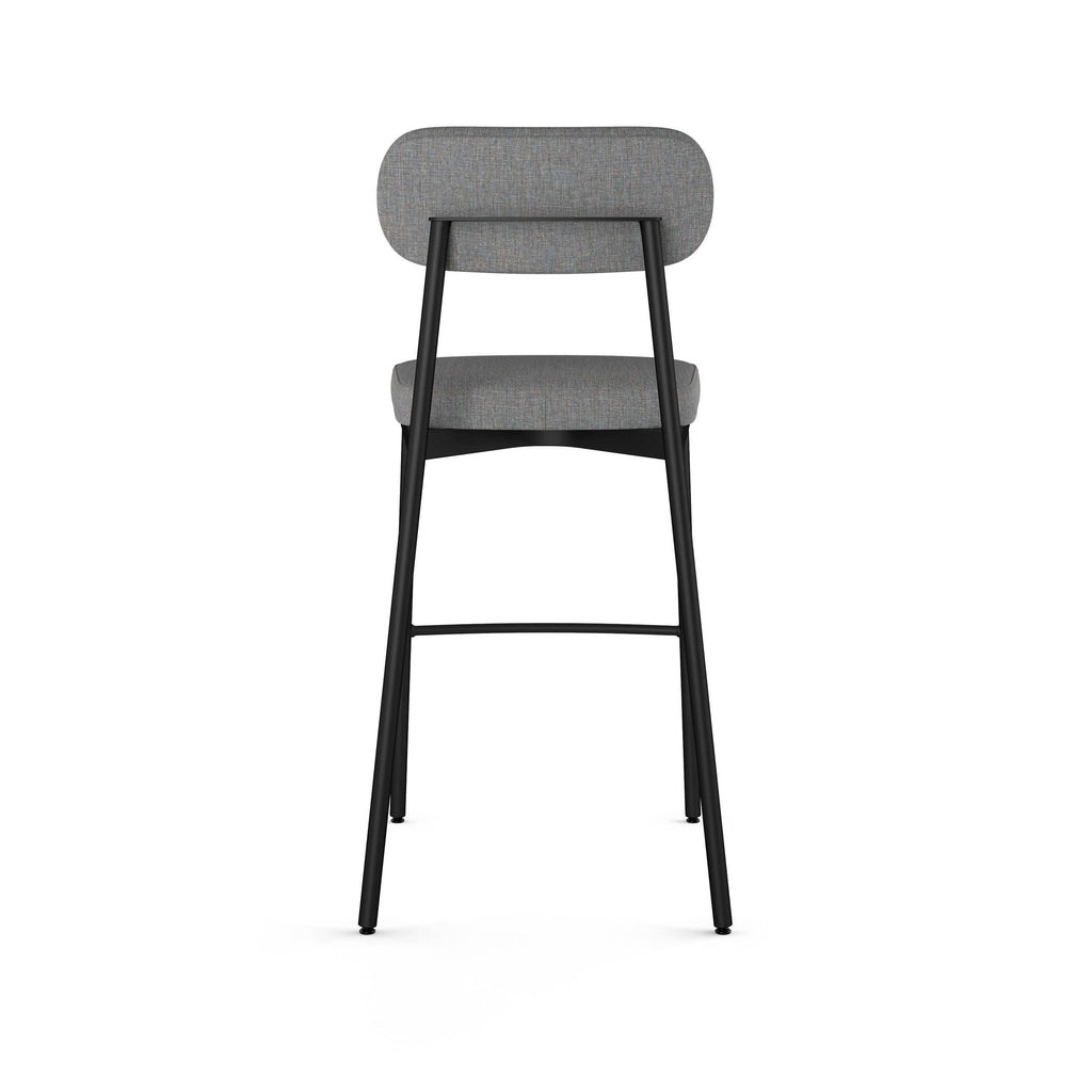 Pale Gray Polyester and Metal Bar Stool V230411