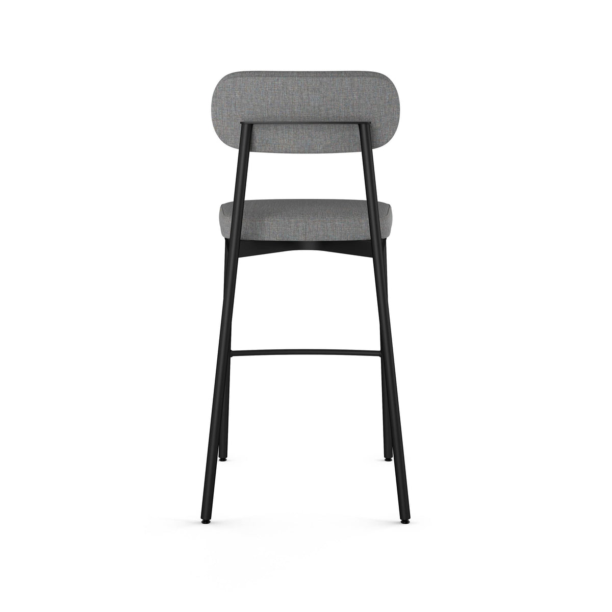 Pale Gray Polyester and Metal Bar Stool V230411