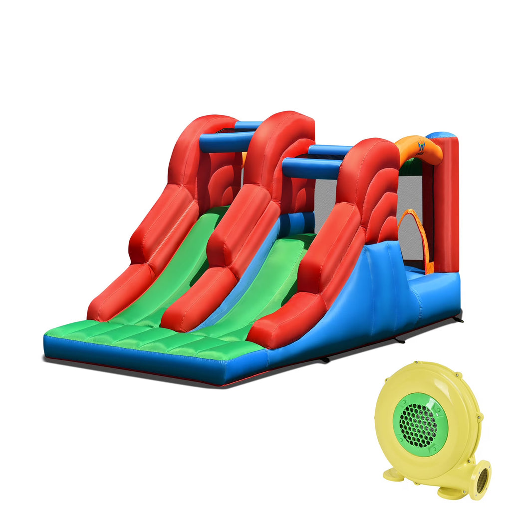 Inflatable Double Slide Bounce House with Blower G82393