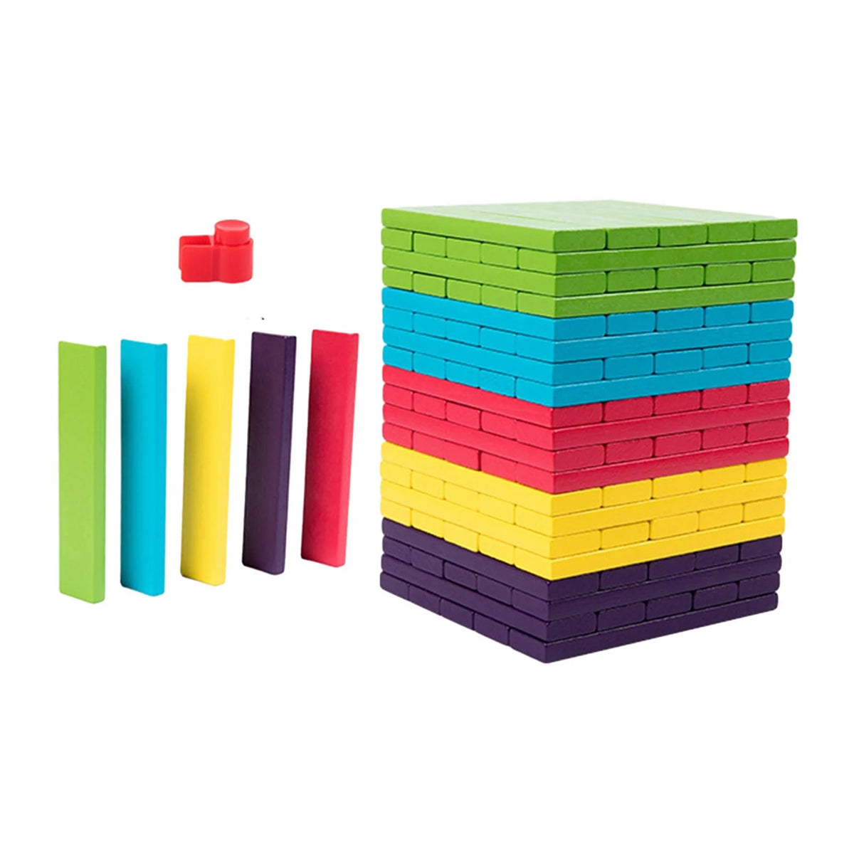 100 Pieces Wooden Stacking Blocks Building Kits Board Game G300