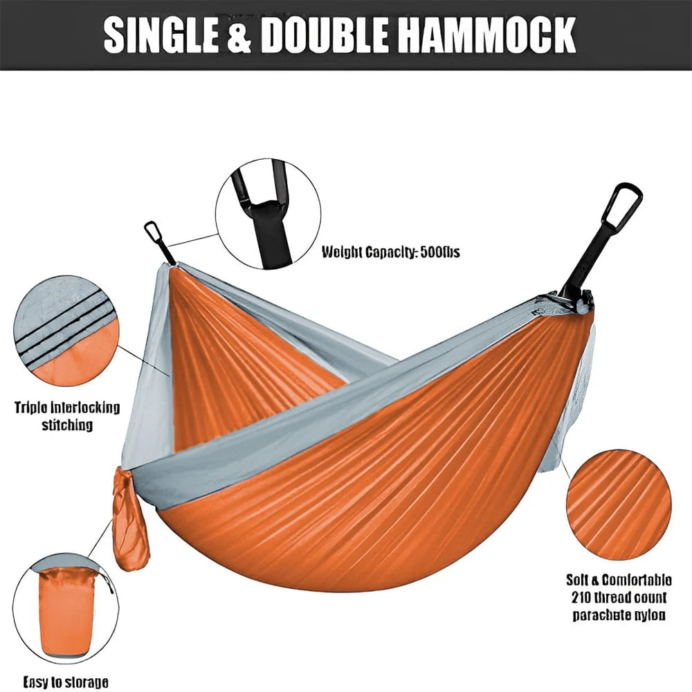 Camping Hammock Double Portable Dark Green X3581