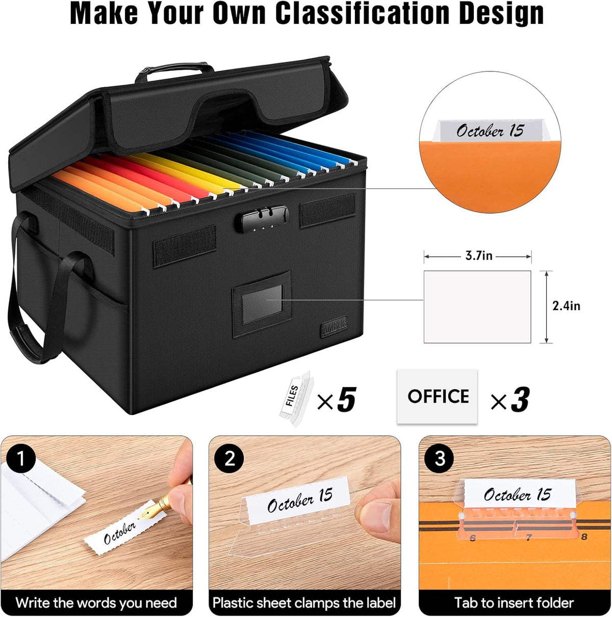 Fireproof Document Box with Lock L845437